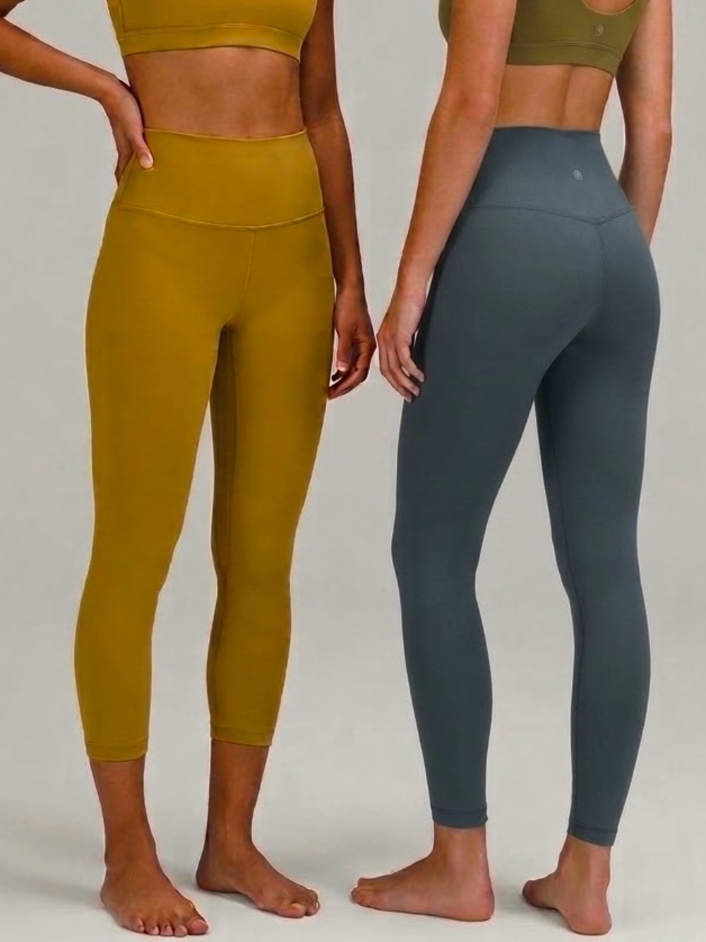 Lululemon Align High Rise Crop 23" Leggings Set of 2 Size 2 Green Gold